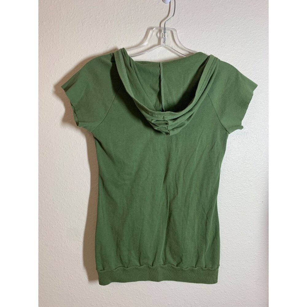 Miss Majesty Maternity Short Sleeve Hoodie TShirt Small Green Y2K Retro Casual A - Picture 2 of 4
